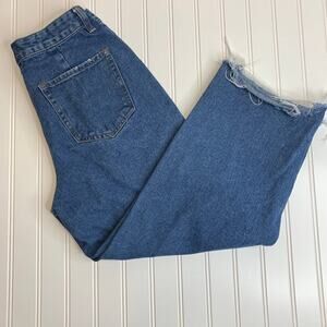 Cropped High Waist Wide Leg Jeans Sz 26